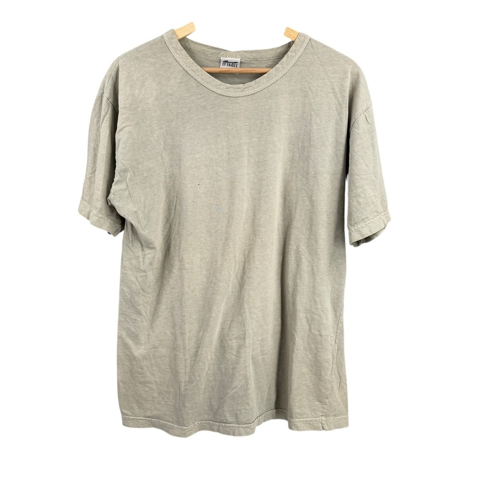 CP Shades Green Micro-Striped T-Shirt 100% Cotton Mens Small‎ Oversized Flaws